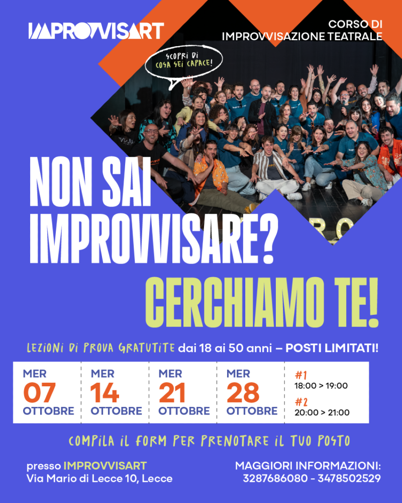 Lezioni di prova gratuita di Improvvisazione Teatrale ad ottobre