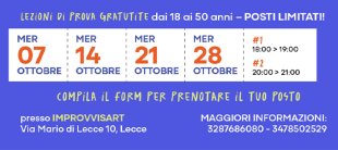 Lezioni di prova gratuita di Improvvisazione Teatrale ad ottobre